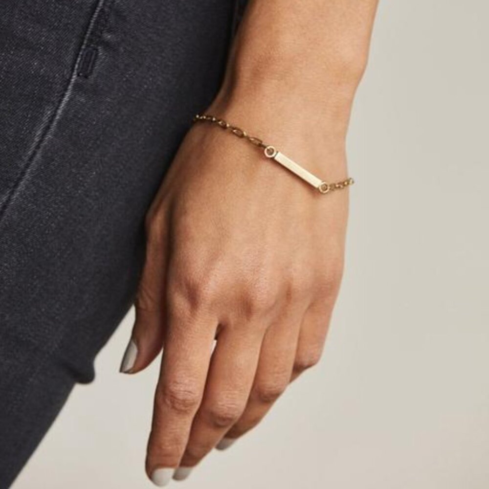 EUC - Nisolo Mini Rex Bar Bracelet - Solid Brass